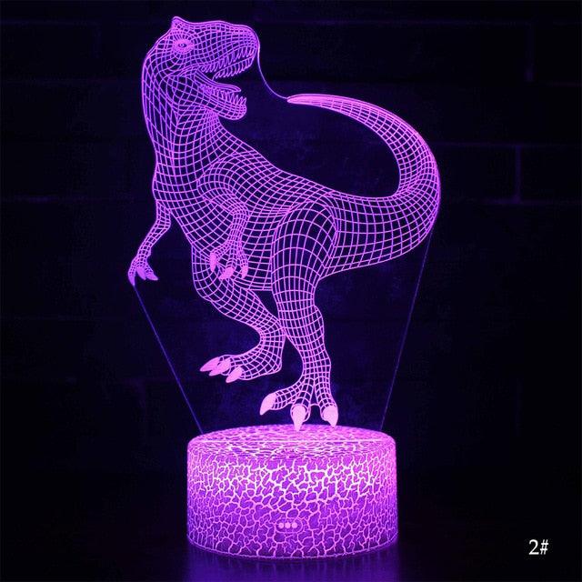 3D LED Night Light Lamp Dinosaur Series 16Color 3D Night light - Remote Control Table Lamps (LL4)1(1U58)