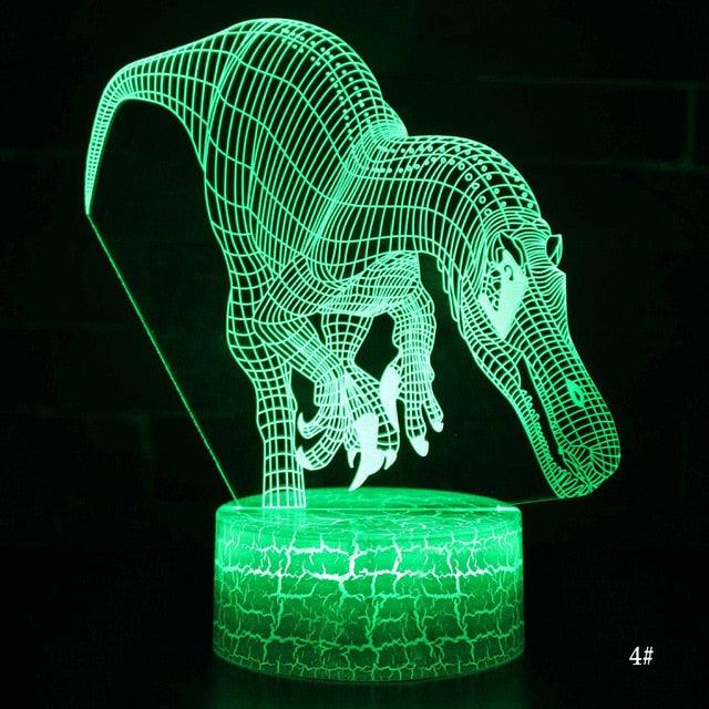 3D LED Night Light Lamp Dinosaur Series 16Color 3D Night light - Remote Control Table Lamps (LL4)1(1U58)