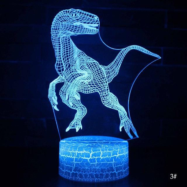 3D LED Night Light Lamp Dinosaur Series 16Color 3D Night light - Remote Control Table Lamps (LL4)1(1U58)