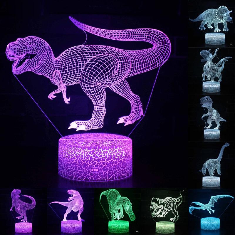 3D LED Night Light Lamp Dinosaur Series 16Color 3D Night light - Remote Control Table Lamps (LL4)1(1U58)