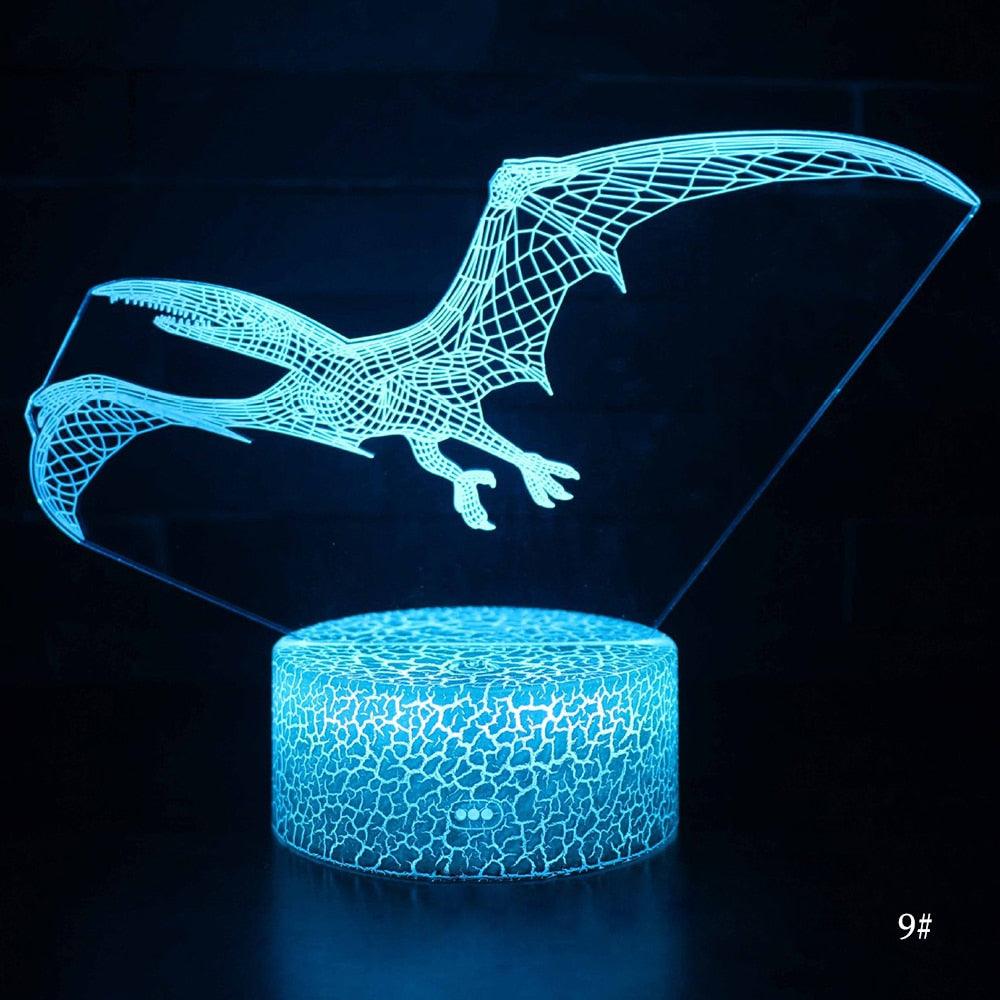 3D LED Night Light Lamp Dinosaur Series 16Color 3D Night light - Remote Control Table Lamps (LL4)1(1U58)