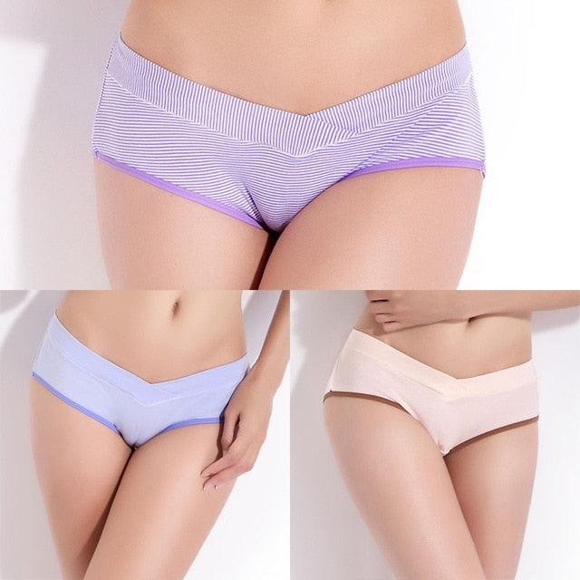 Amazing (3PCS/Lot) NEW Pregnant Women Underwear - Cotton Panties - Low Waist Briefs U-shaped Maternity Panties (5Z2)(F6)