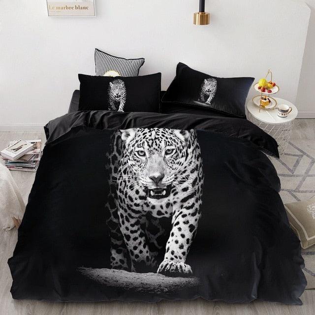 3PCS Wolf Tiger Lion Animal Pattern Bedding Sets - Super King Cover Pillowcase Comforter Textiles Bedding Set(7BM)(8BM)(9BM)(F63)