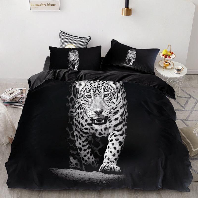 3PCS Wolf Tiger Lion Animal Pattern Bedding Sets - Super King Cover Pillowcase Comforter Textiles Bedding Set(7BM)(8BM)(9BM)(F63)