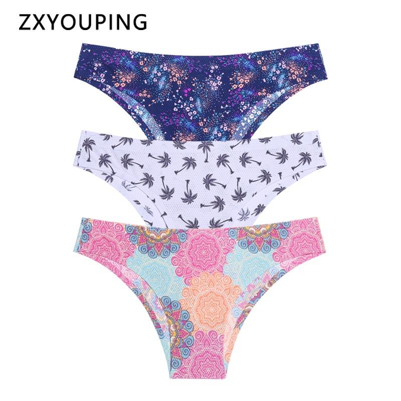 Gorgeous 3Pcs/Lot New Print Briefs Seamless Women's Panties - Sexy Female Ultra Thin Breathable Lingerie (TSP4)(TSP1)