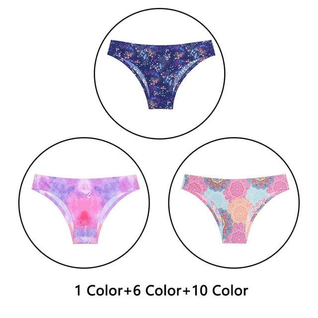 Gorgeous 3Pcs/Lot New Print Briefs Seamless Women's Panties - Sexy Female Ultra Thin Breathable Lingerie (TSP4)(TSP1)