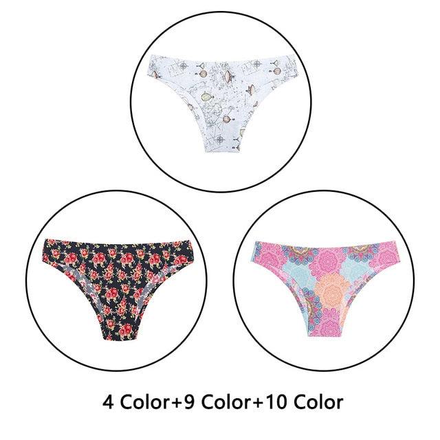 Gorgeous 3Pcs/Lot New Print Briefs Seamless Women's Panties - Sexy Female Ultra Thin Breathable Lingerie (TSP4)(TSP1)