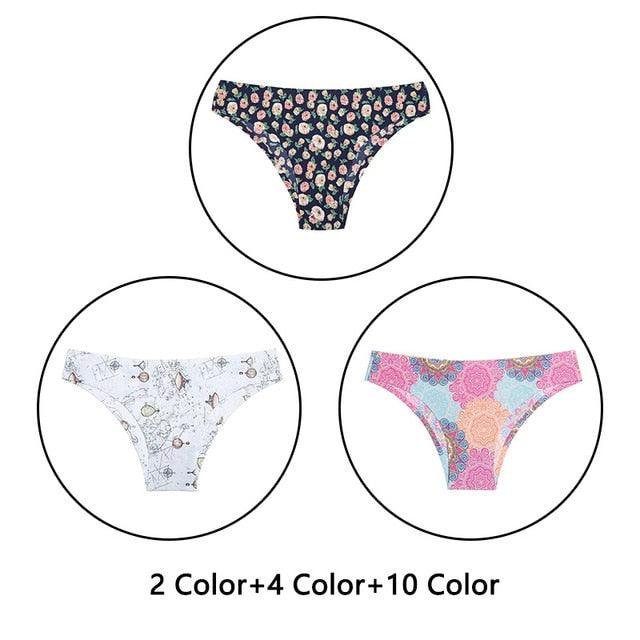 Gorgeous 3Pcs/Lot New Print Briefs Seamless Women's Panties - Sexy Female Ultra Thin Breathable Lingerie (TSP4)(TSP1)