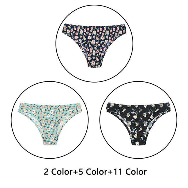 Gorgeous 3Pcs/Lot New Print Briefs Seamless Women's Panties - Sexy Female Ultra Thin Breathable Lingerie (TSP4)(TSP1)