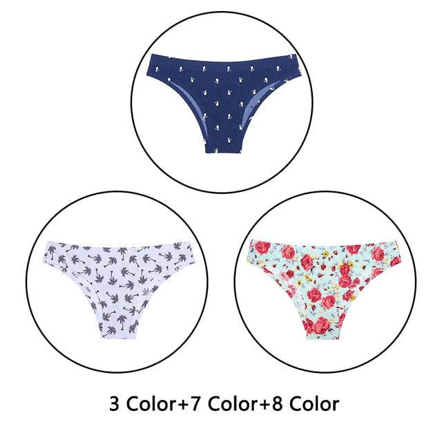 Gorgeous 3Pcs/Lot New Print Briefs Seamless Women's Panties - Sexy Female Ultra Thin Breathable Lingerie (TSP4)(TSP1)