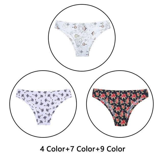 Gorgeous 3Pcs/Lot New Print Briefs Seamless Women's Panties - Sexy Female Ultra Thin Breathable Lingerie (TSP4)(TSP1)