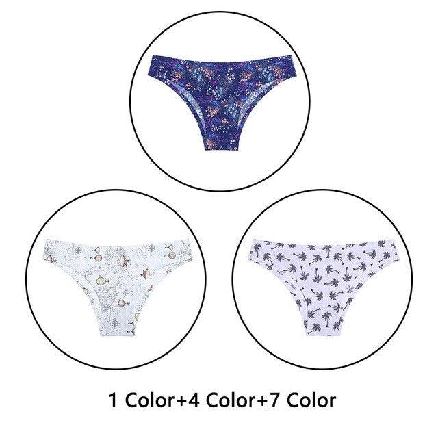 Gorgeous 3Pcs/Lot New Print Briefs Seamless Women's Panties - Sexy Female Ultra Thin Breathable Lingerie (TSP4)(TSP1)