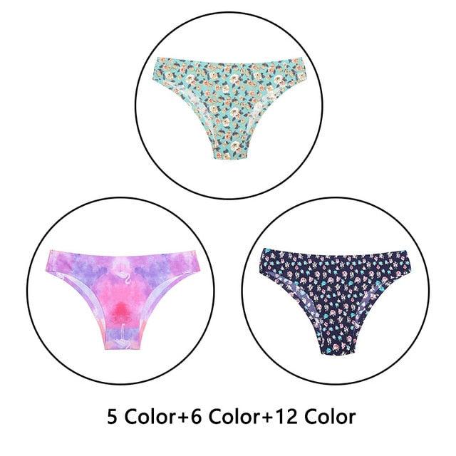 Gorgeous 3Pcs/Lot New Print Briefs Seamless Women's Panties - Sexy Female Ultra Thin Breathable Lingerie (TSP4)(TSP1)