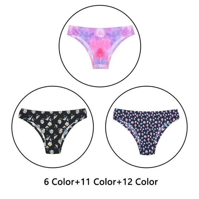 Gorgeous 3Pcs/Lot New Print Briefs Seamless Women's Panties - Sexy Female Ultra Thin Breathable Lingerie (TSP4)(TSP1)