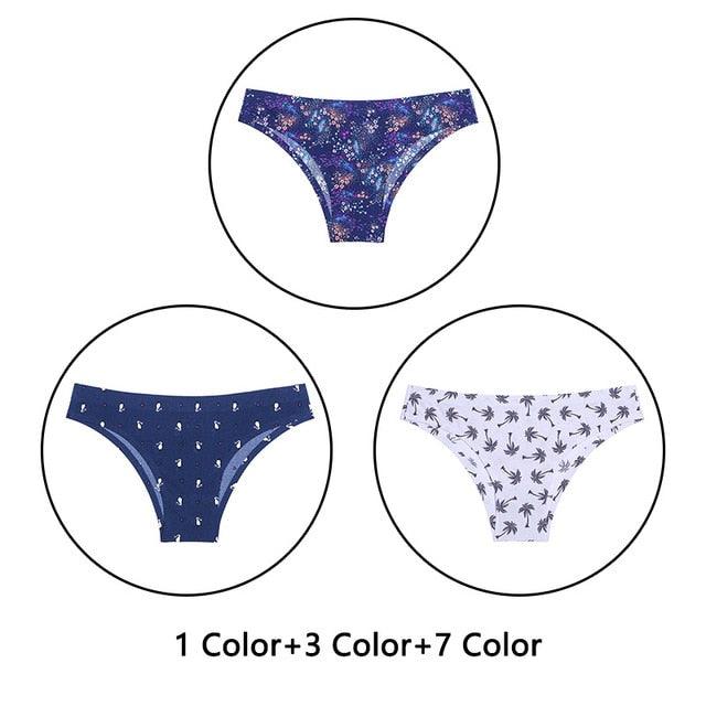 Gorgeous 3Pcs/Lot New Print Briefs Seamless Women's Panties - Sexy Female Ultra Thin Breathable Lingerie (TSP4)(TSP1)