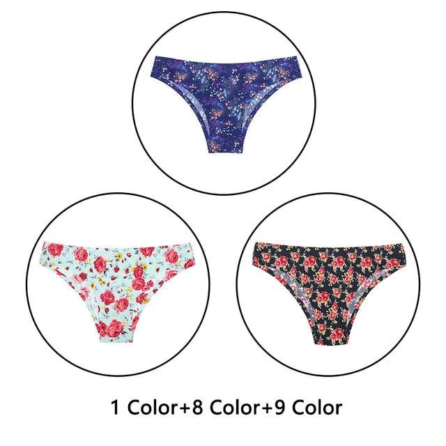 Gorgeous 3Pcs/Lot New Print Briefs Seamless Women's Panties - Sexy Female Ultra Thin Breathable Lingerie (TSP4)(TSP1)