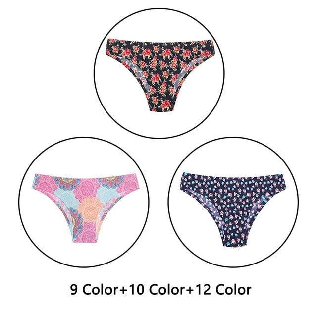 Gorgeous 3Pcs/Lot New Print Briefs Seamless Women's Panties - Sexy Female Ultra Thin Breathable Lingerie (TSP4)(TSP1)