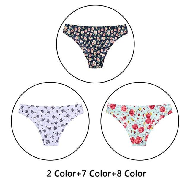 Gorgeous 3Pcs/Lot New Print Briefs Seamless Women's Panties - Sexy Female Ultra Thin Breathable Lingerie (TSP4)(TSP1)