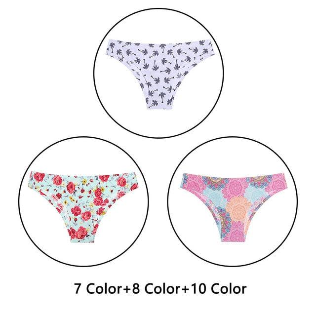 Gorgeous 3Pcs/Lot New Print Briefs Seamless Women's Panties - Sexy Female Ultra Thin Breathable Lingerie (TSP4)(TSP1)