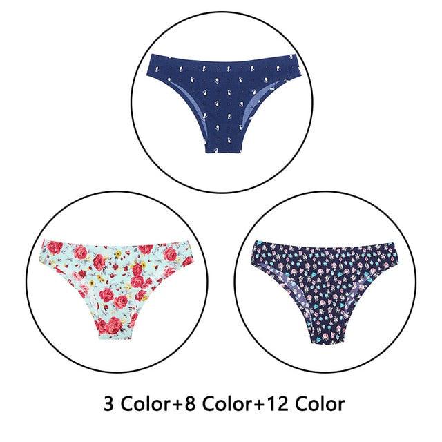 Gorgeous 3Pcs/Lot New Print Briefs Seamless Women's Panties - Sexy Female Ultra Thin Breathable Lingerie (TSP4)(TSP1)