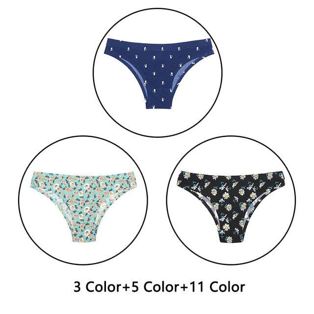 Gorgeous 3Pcs/Lot New Print Briefs Seamless Women's Panties - Sexy Female Ultra Thin Breathable Lingerie (TSP4)(TSP1)