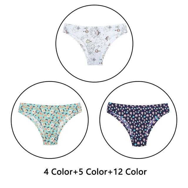 Gorgeous 3Pcs/Lot New Print Briefs Seamless Women's Panties - Sexy Female Ultra Thin Breathable Lingerie (TSP4)(TSP1)