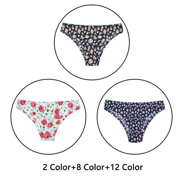 Gorgeous 3Pcs/Lot New Print Briefs Seamless Women's Panties - Sexy Female Ultra Thin Breathable Lingerie (TSP4)(TSP1)