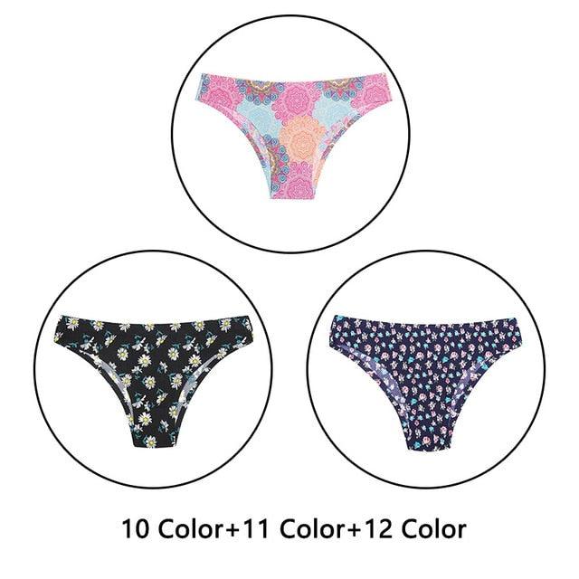 Gorgeous 3Pcs/Lot New Print Briefs Seamless Women's Panties - Sexy Female Ultra Thin Breathable Lingerie (TSP4)(TSP1)