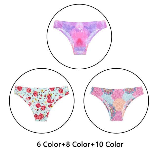 Gorgeous 3Pcs/Lot New Print Briefs Seamless Women's Panties - Sexy Female Ultra Thin Breathable Lingerie (TSP4)(TSP1)