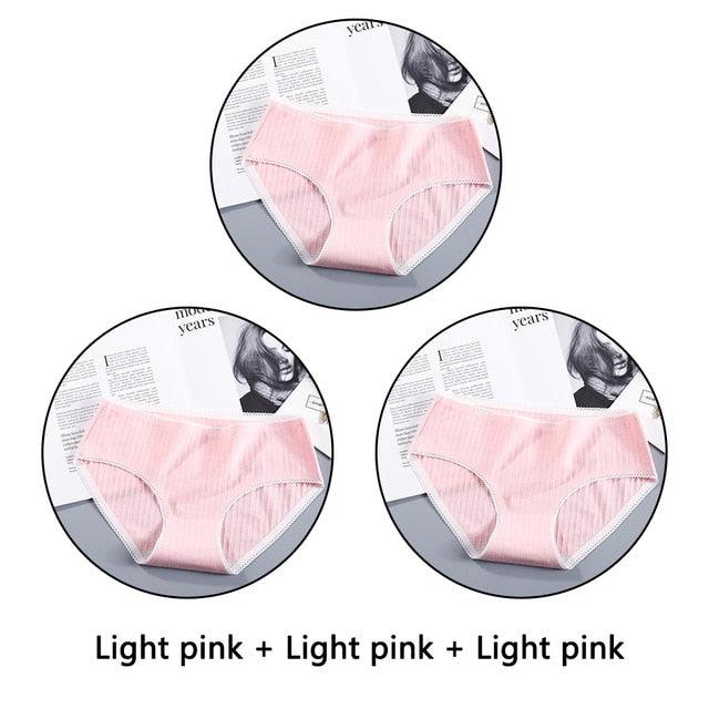 Beautiful 3Pcs Seamless Briefs Cotton Women Panties Lingerie - Mid Rise Sexy Underwear (D28)(TSP3)