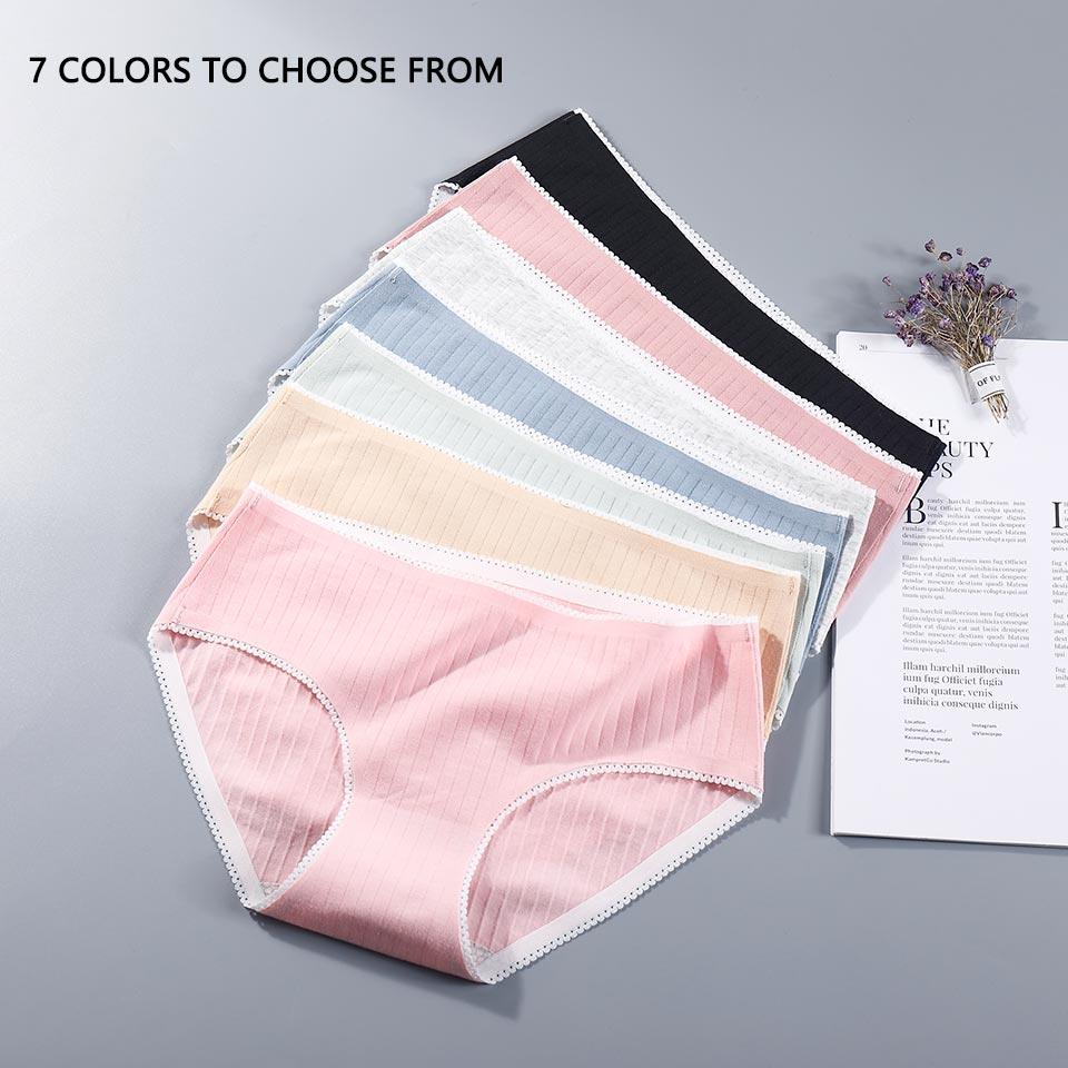 Beautiful 3Pcs Seamless Briefs Cotton Women Panties Lingerie - Mid Rise Sexy Underwear (D28)(TSP3)