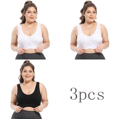 Great Deal 3pcs Women's Bras - Plus Size Bra With Pads - Seamless Active Brassiere Bra (TSB2)(TSB3)