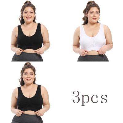 Great Deal 3pcs Women's Bras - Plus Size Bra With Pads - Seamless Active Brassiere Bra (TSB2)(TSB3)