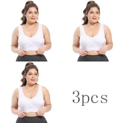 Great Deal 3pcs Women's Bras - Plus Size Bra With Pads - Seamless Active Brassiere Bra (TSB2)(TSB3)