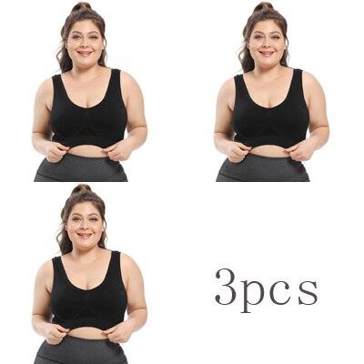 Great Deal 3pcs Women's Bras - Plus Size Bra With Pads - Seamless Active Brassiere Bra (TSB2)(TSB3)