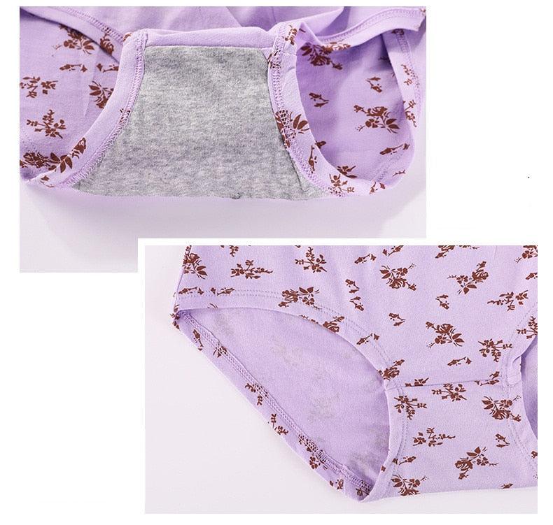 Wonderful 3pcs/Lot High Waist Women's Big Size Cotton Print Panties - Breathable Briefs Underwear Lingerie (D28)(TSP2)