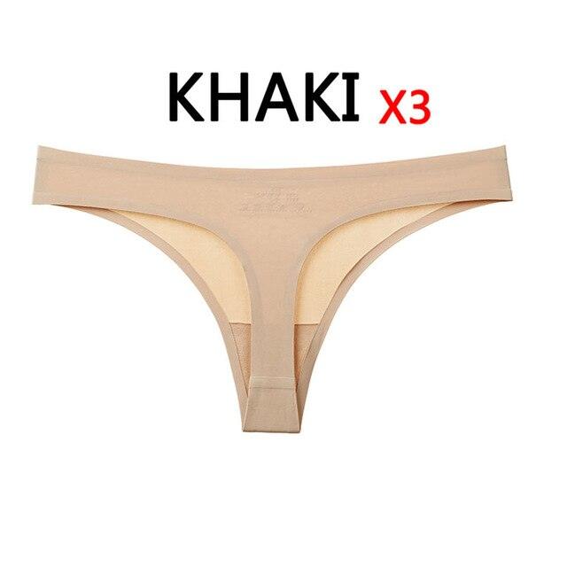 Cute 3pcs/Lot Summer New Seamless Women Sexy Panties - Low Waist Solid Color Thong Ultra Thin (D28)(TSP4)