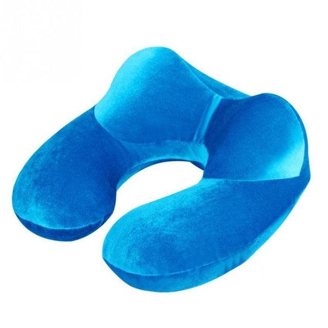 4 Color U-Shape Travel Pillow For Airplane - Inflatable Neck Pillow Travel Accessories (1U105)