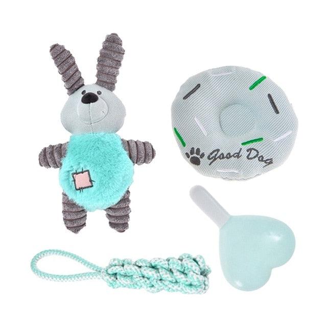 4 Pcs/lot Squeaky Dog Toys - Pet Puppy Plush Sound Chew Toy Set for Small Medium Dogs and Cats (D73)(9W2)(7W2)(8W2)