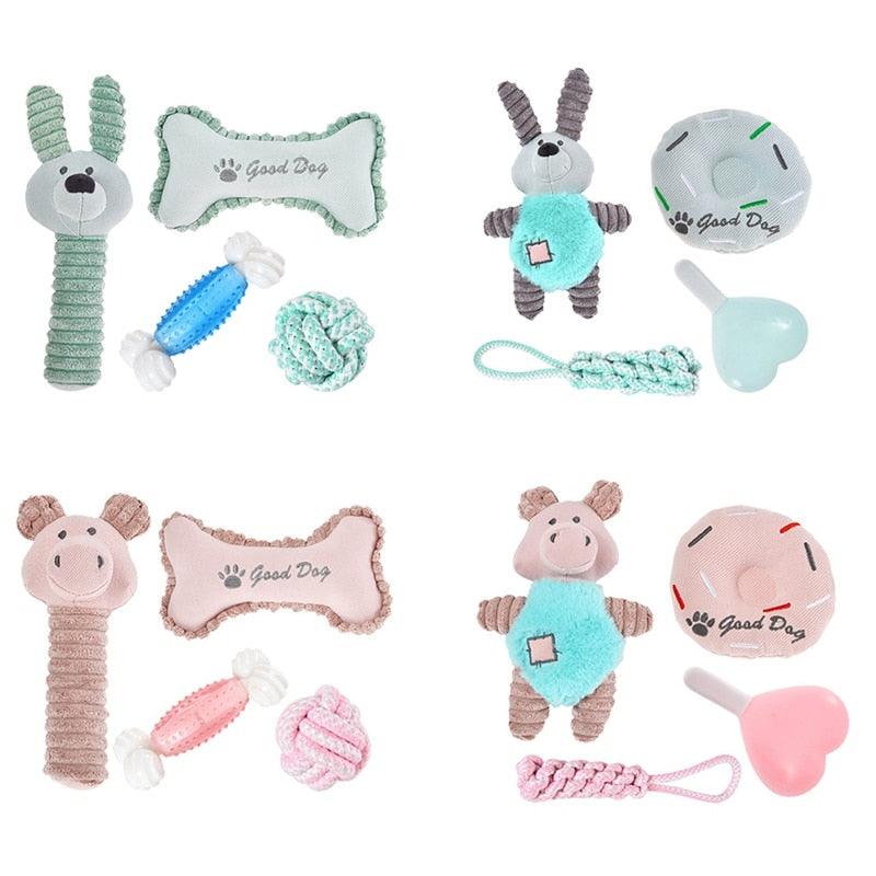 4 Pcs/lot Squeaky Dog Toys - Pet Puppy Plush Sound Chew Toy Set for Small Medium Dogs and Cats (D73)(9W2)(7W2)(8W2)