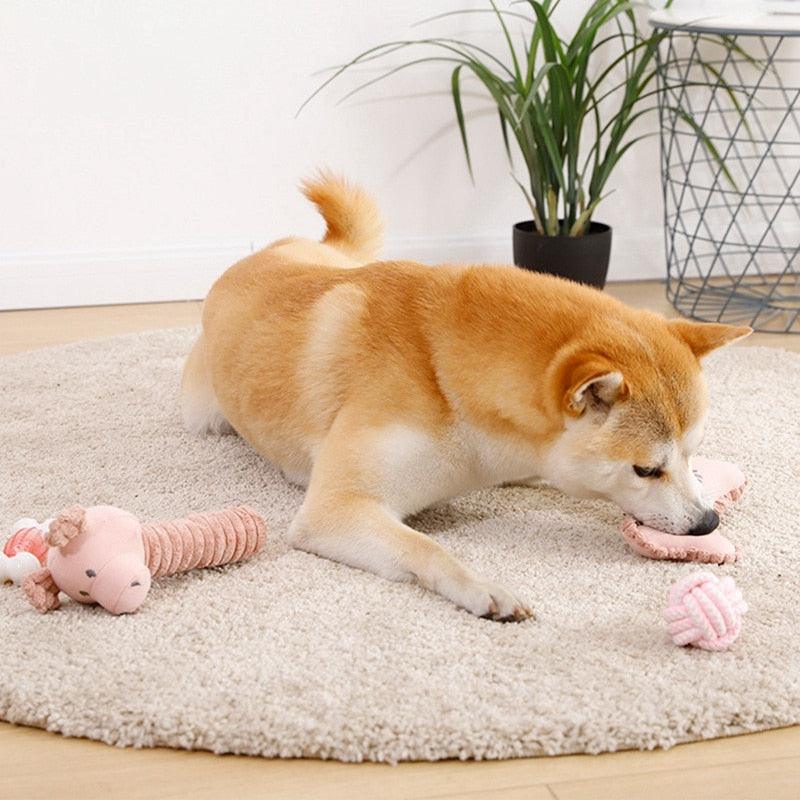 4 Pcs/lot Squeaky Dog Toys - Pet Puppy Plush Sound Chew Toy Set for Small Medium Dogs and Cats (D73)(9W2)(7W2)(8W2)