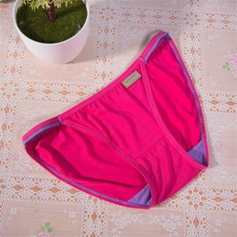 Gorgeous 4 Pcs/set Women's Sexy Underwear - Low Waist Seamless Briefs Ladies Bikini - Soft Cotton Lingerie 12 Colors (TSP4)