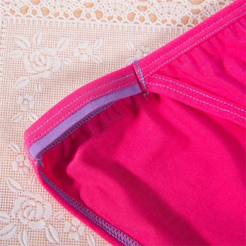 Gorgeous 4 Pcs/set Women's Sexy Underwear - Low Waist Seamless Briefs Ladies Bikini - Soft Cotton Lingerie 12 Colors (TSP4)