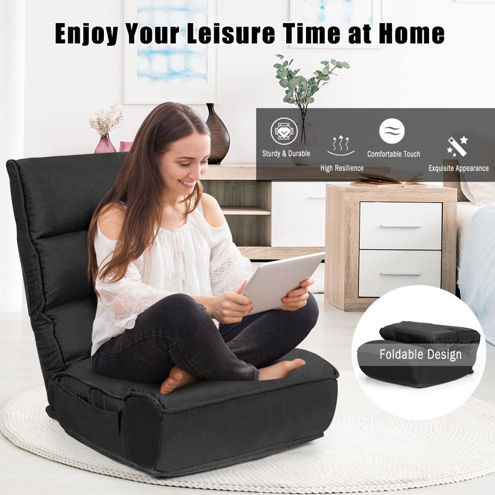 4-Position Floor Chair Folding Lazy Sofa w/Adjustable Backrest& Headrest (D67)(FW2)(1U67)