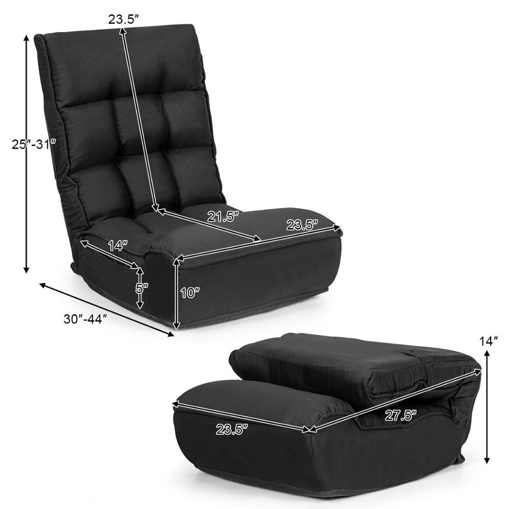4-Position Floor Chair Folding Lazy Sofa w/Adjustable Backrest& Headrest (D67)(FW2)(1U67)