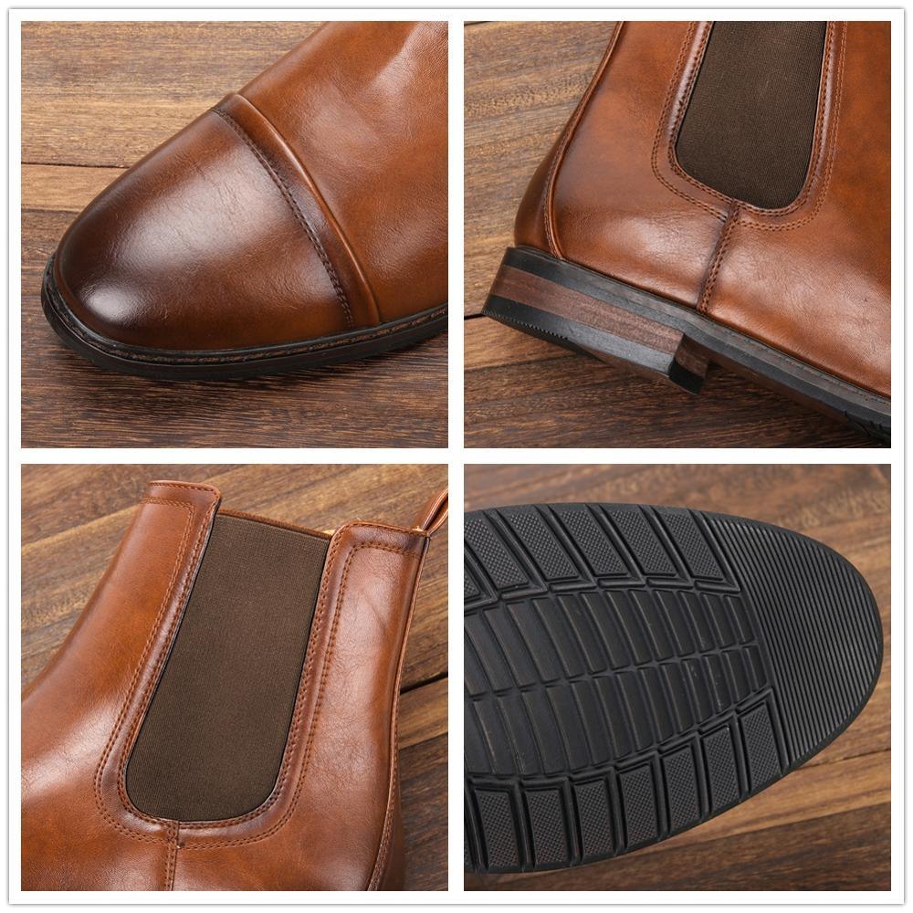 Ankle Boots - Fashion Comfortable Leather Men Chelsea Boots (D13)(MSB1)(MSF6)(MSB5)