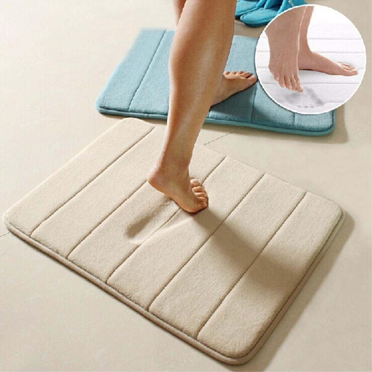 40*60cm Water Absorption Non Slip Floor Rug Carpet Shaggy Memory Foam Bath Mat (RU4)(1U68)