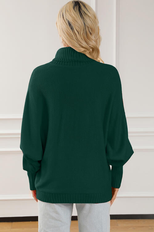 Merry Letter Embroidered High Neck Sweater - Deals DejaVu