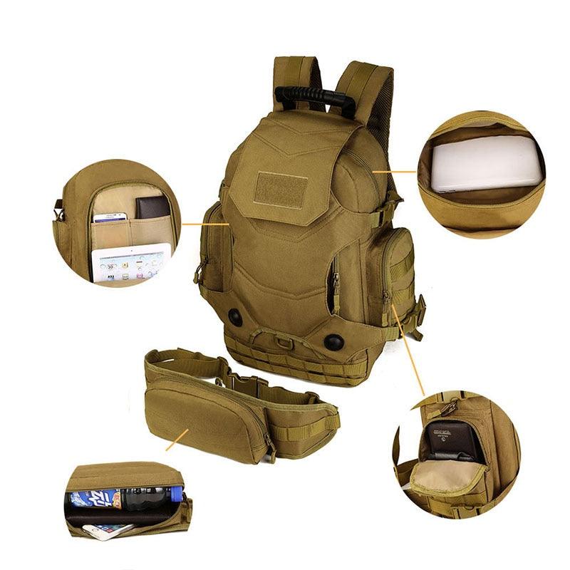 40L Travel Bag - Tactical Backpack - Camping Military Backpacks - Men's Outdoor Sports (D17)(3MA1)