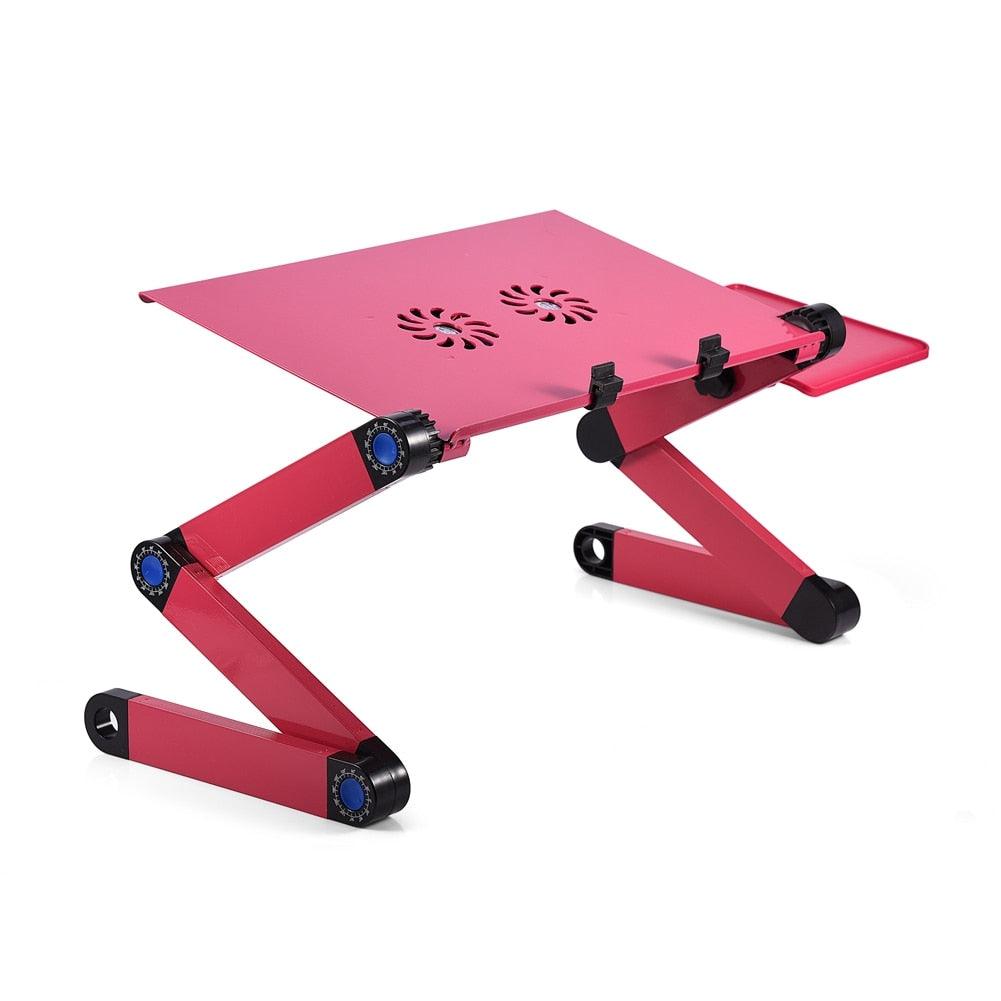 42 X 26cm Foldable Computer Desk 360° Adjustable Laptop Stand - Table With Mouse Plate Cooling Dual Fan (D51)(TL1)(CA4)(1U51)(1U52)